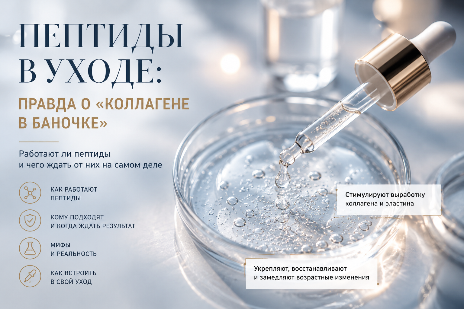 Пептиды в уходе: правда о «коллагене в баночке»